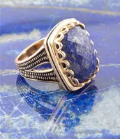 Barse Bronze and Lapis Cocktail Statement Ring