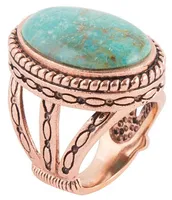 Barse Copper and Genuine Turquoise Statement Ring