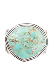 Barse Sterling Silver and Genuine Turquoise Round Statement Ring