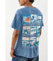 BDG Urban Outfitters Hokusai Grid Short Sleeve T-Shirt
