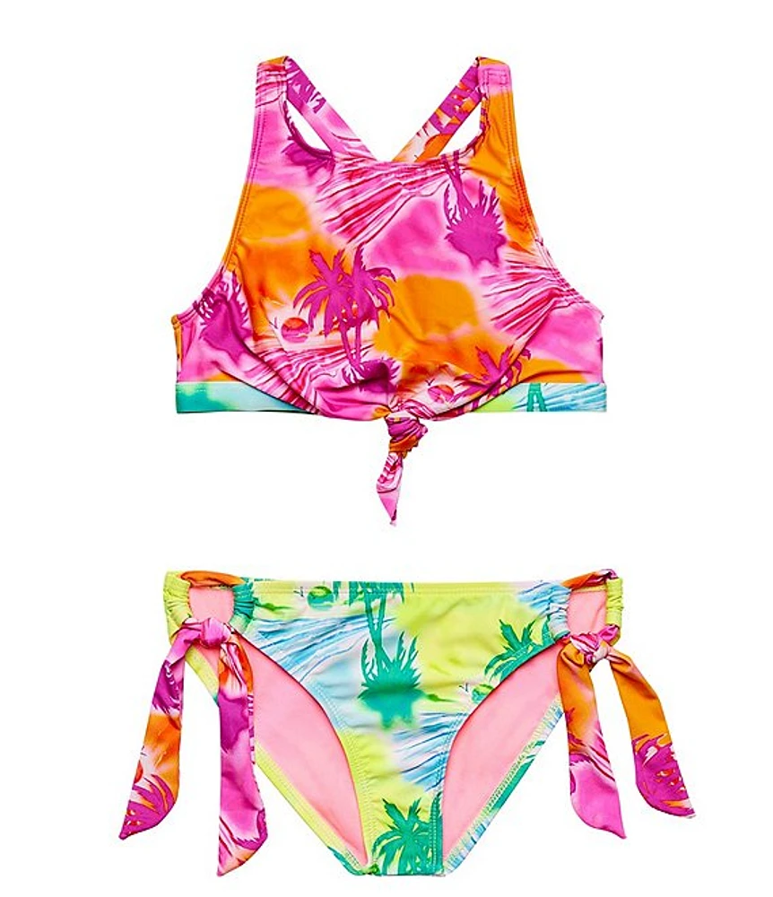 Beach Lingo Big Girls 7-16 Printed Halter Top & Hipster Bottom Two-Piece Swimsuit