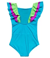 Beach Lingo Big GIrls 7-16 Ruffled-Shoulder One-Piece Swimsuit