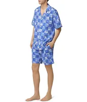 Bedhead Pajamas Cool Palms Short Sleeve Pajama Top & 8#double; Inseam Boxer Pajama Shorts