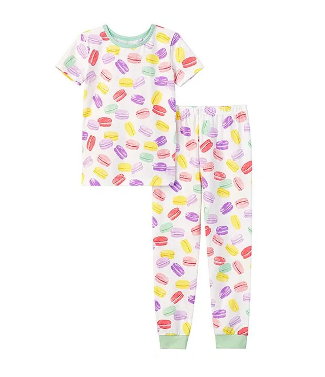 BedHead Pajamas Little/Big Girls 2T-12 Family Matching Delice De Macarons  Short Sleeve Stretch Jersey Pajama Set