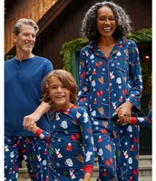 BedHead Pajamas Family Matching Long Sleeve Henley & Jogger Seasonal Delights 2-Piece Pajama Set