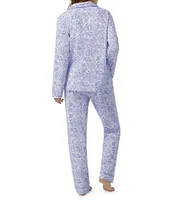 Bedhead Pajamas Long Sleeve Notch Collar Fairytale Forest Jersey Knit Pajama Set