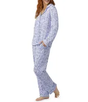 Bedhead Pajamas Long Sleeve Notch Collar Fairytale Forest Jersey Knit Pajama Set