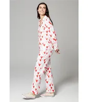 BedHead Pajamas Love Is All You Need Heart Print Long Sleeve Jersey Knit Pajama Set