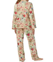 BedHead Pajamas Love Notes Woven Long Sleeve Full Length Pajama Set