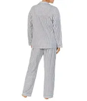 BedHead Pajamas Plus Family Matching Stripe Print Long Sleeve Cotton Knit Pajama Set