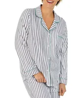 BedHead Pajamas Plus Family Matching Stripe Print Long Sleeve Cotton Knit Pajama Set