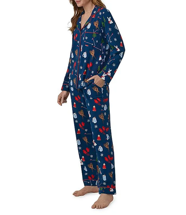 BedHead Pajamas Family Matching Seasonal Delight Jersey Knit Notch Collar  Long Sleeve Holiday Pajama Set