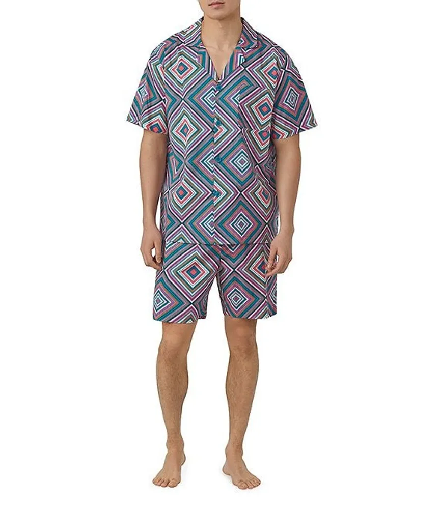 Bedhead Pajamas Short Sleeve Diamond Geo 2-Piece Pajama Set