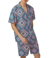 Bedhead Pajamas Short Sleeve Diamond Geo 2-Piece Pajama Set