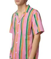 BedHead Pajamas Short Sleeve Woven Pineapple Stripe 2-Piece Pajama Set