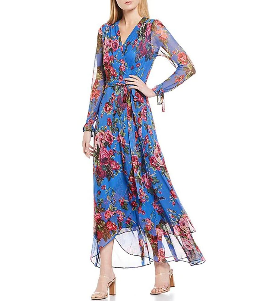 betsey johnson floral wrap dress