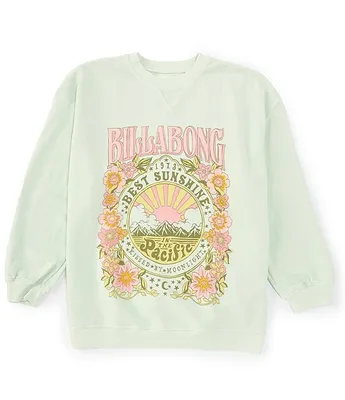 Billabong Big Girls 8-12 Long Sleeve Best Sunshine Graphic Sweatshirt