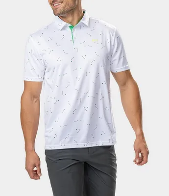 BLACK CLOVER Club Print Short Sleeve Polo Shirt