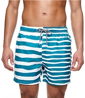 Boardies Double Stripe II Classic Fit Mid Length 4.5#double; Inseam Swim Trunks