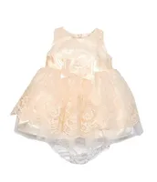 Bonnie Jean Baby Girl Newborn-24 Months Sleeveless Embroidered Mesh Ribbon Dress