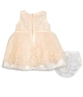 Bonnie Jean Baby Girl Newborn-24 Months Sleeveless Embroidered Mesh Ribbon Dress