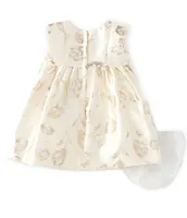 Bonnie Jean Baby Girls Newborn-24 Months Cap-Sleeve Foiled-Printed Large Bow Fit-And-Flare Dress