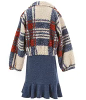 Bonnie Jean Big Girls 7-16 Long Sleeve Patterned Jacket & Short-Sleeve Solid A-Line Dress Set