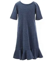Bonnie Jean Big Girls 7-16 Long Sleeve Patterned Jacket & Short-Sleeve Solid A-Line Dress Set