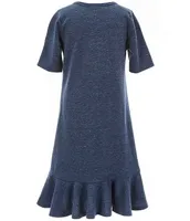 Bonnie Jean Big Girls 7-16 Long Sleeve Patterned Jacket & Short-Sleeve Solid A-Line Dress Set