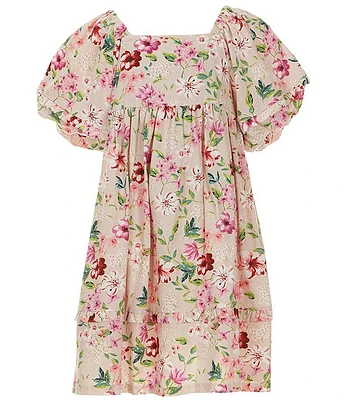 Bonnie Jean Big Girls 7-16 Puffed-Sleeve Floral-Printed Empire Waist Dress