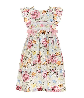 Bonnie Jean Little Girls 2T-6X Floral/Butterfly-Printed Fit-And-Flare Dress