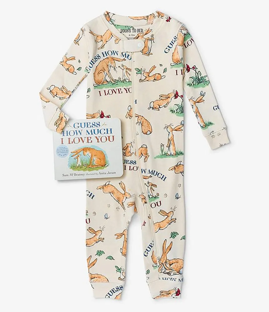 Books To Bed Baby 6-24 Months Guess How Much I Love You Long Sleeve Coverall & Book Set