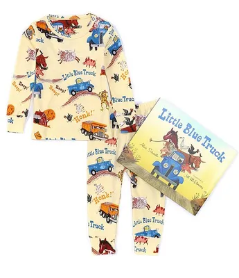 Books To Bed Baby Boys 12- 24 Months Long Sleeve Little Blue Truck Pajamas & Book Set
