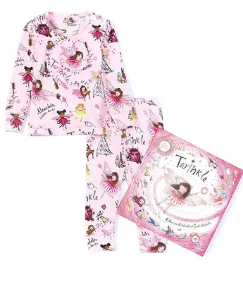 Books To Bed Baby Girls 12-24 Months Long Sleeve Twinkle Two-Piece Pajamas & Book Set
