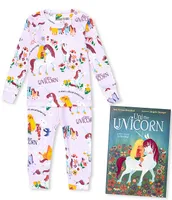 Books To Bed Baby Girls 12-24 Months Long Sleeve Uni The Unicorn Two-Piece Pajamas & Book Set