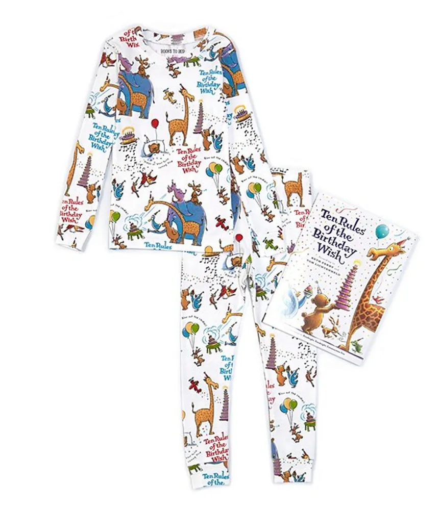 Books To Bed Kids 2-10 Ten Rules of the Birthday Wish Two-Piece Pajamas & Book Set