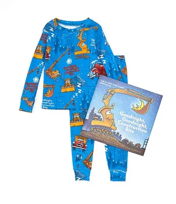 Books To Bed Little Boys 2-6 Goodnight Construction Site Pajamas & Book Set