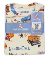 Books To Bed Little Boys 2-6 Blue Truck Two-Piece Pajamas & Book Set