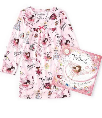 Books To Bed Little Girls 2-8 Twinkle Gown & Book Set