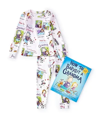 Books To Bed Little/Big Girls 2-10 How Babysit a Grandma Fitted Two-Piece Pajamas & Book Set