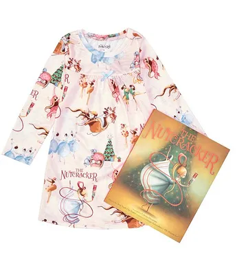 Books To Bed Little/Big Girls 2-10 Christmas Nutcracker Nightgown & Book Set