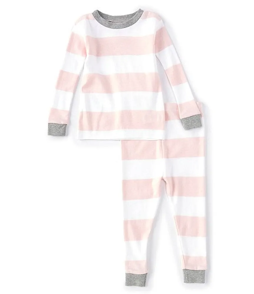 Burt's Bees Baby 12-24 Months Long-Sleeve Rugby Stripe 2-Piece Pajamas Set