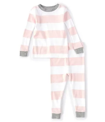 Burt's Bees Baby 12-24 Months Long-Sleeve Rugby Stripe 2-Piece Pajamas Set
