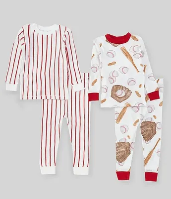Burt's Bees Baby 12-24 Months Baseball & Stripe Tee Pajama Pants 2-Pack