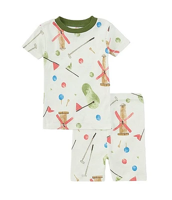 Burt's Bees Baby Boys 12-24 Months Short Sleeve Mini Golf Printed Sleep T-Shirt & Matching Shorts Set