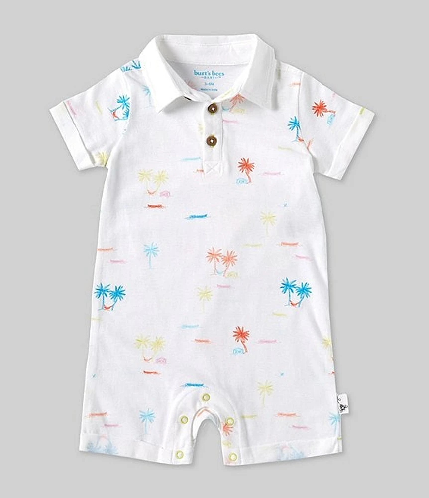 Burt's Bees Baby Boys Newborn-24 Months Short Sleeve Beach Shack Shortalls