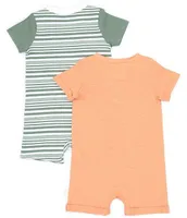 Burt's Bees Baby Boys Newborn-24 Months Stripe & Solid 2-Pack Shortall