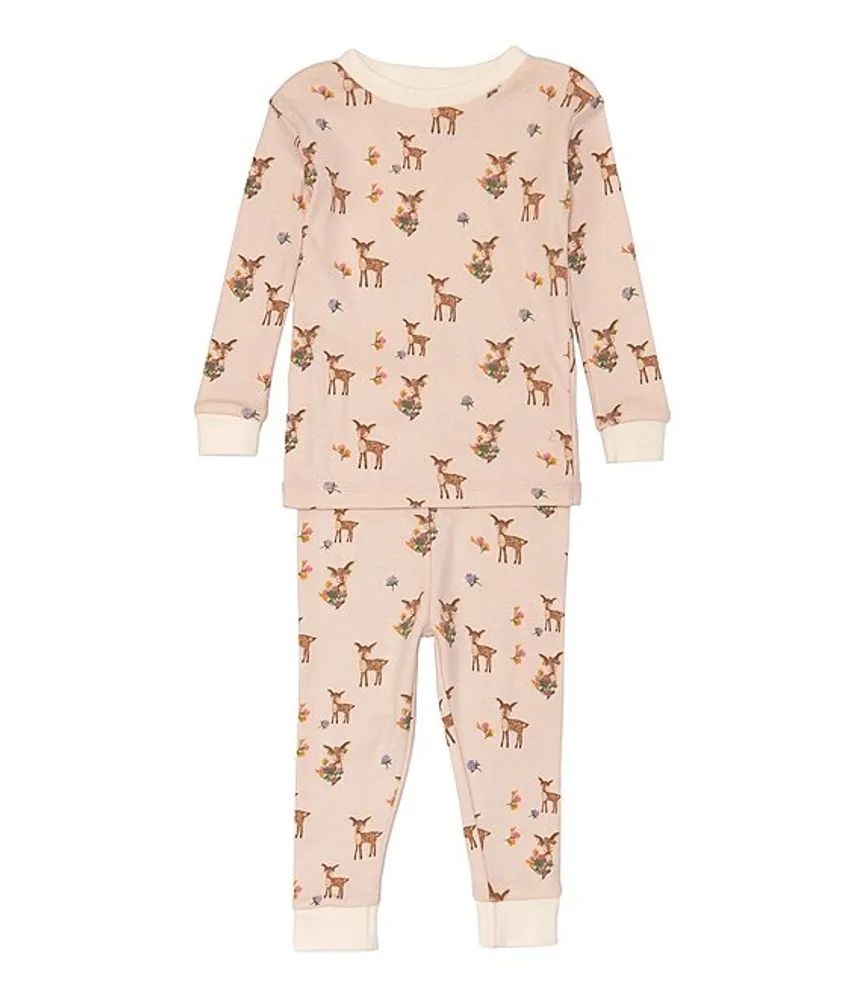 Burt's Bees Baby Girls 12-24 Months Snug-Fit Oh Deer 2-Piece Pajamas Set