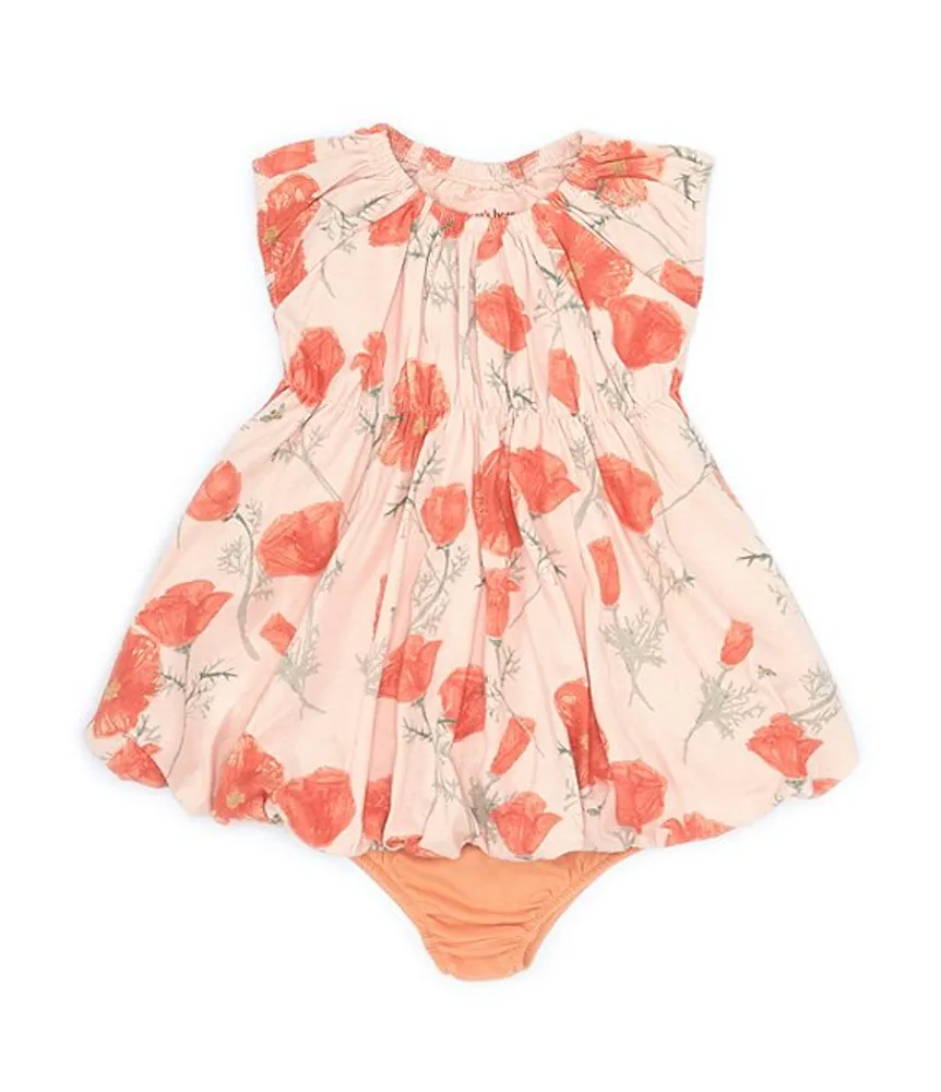 Burt's Bees Baby Girls Newborn-24 Months California Poppies Bubble Dress &  Diaper Cover Ser