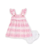 Burt's Bees Baby Girls Newborn-24 Months Flutter-Sleeve Wavy-Tie-Dye Fit-And-Flare Dress